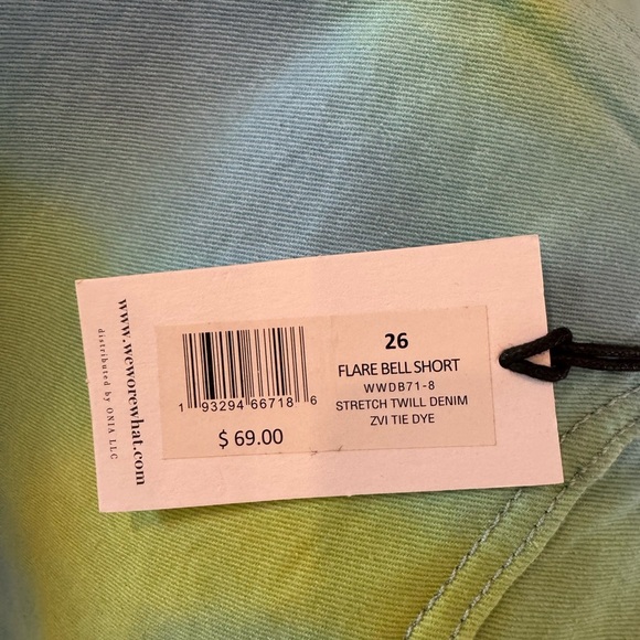 WeWoreWhat Blue and Yellow Jean Shorts High-Waisted Tie-Dye - Picture 5 of 5